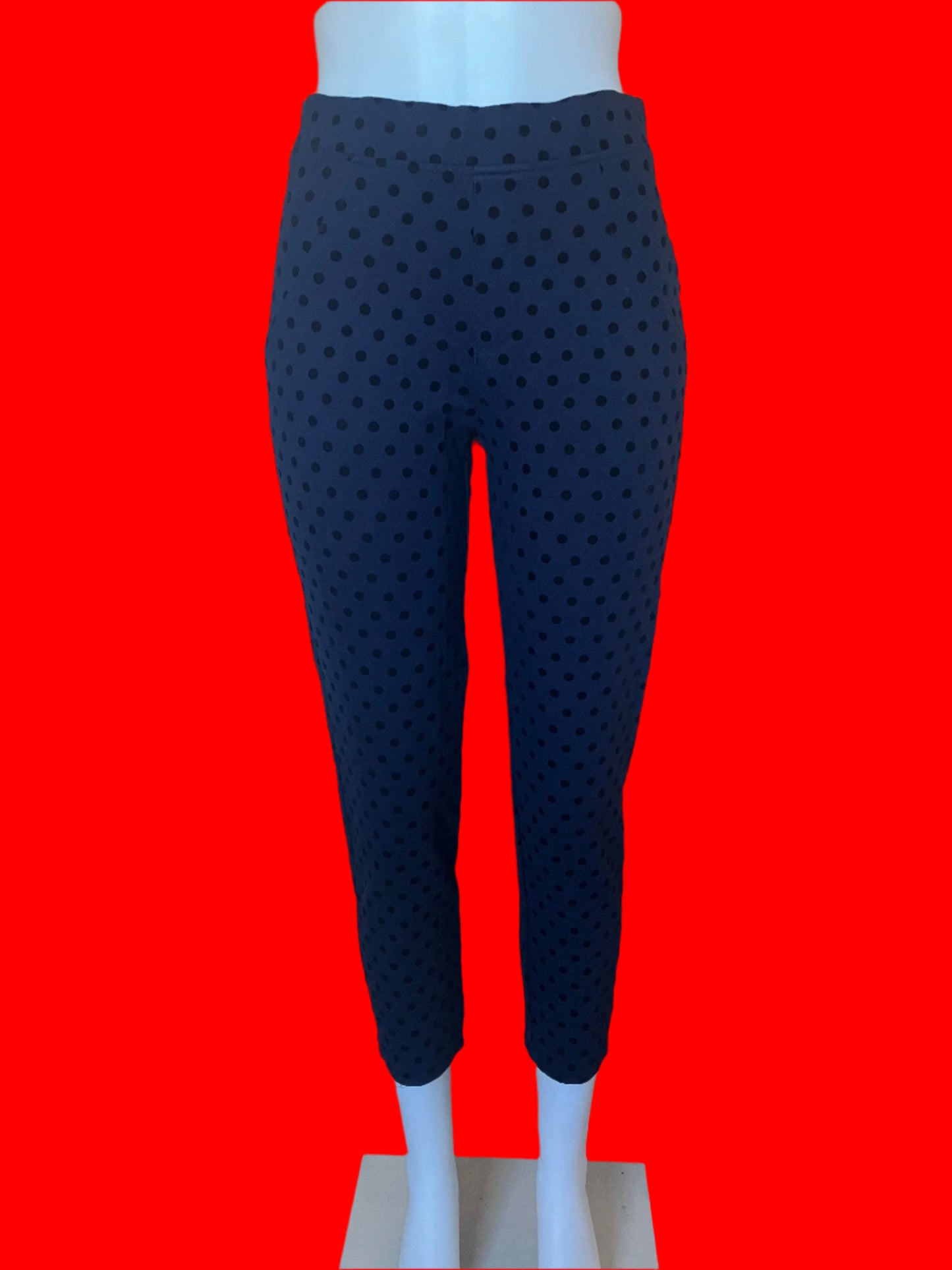 Vassalli NZ Made Pull On Navy Polka Dot Pants - Size: 10
