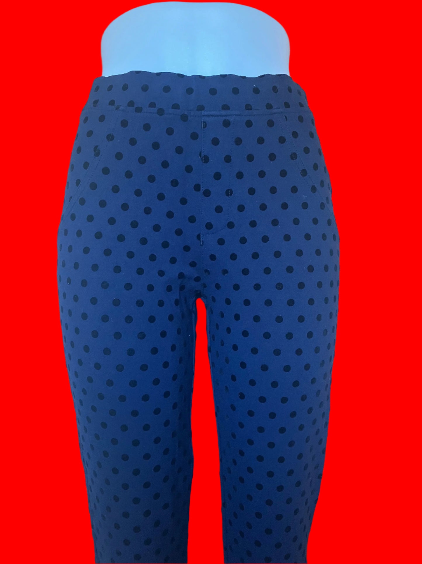 Vassalli NZ Made Pull On Navy Polka Dot Pants - Size: 10