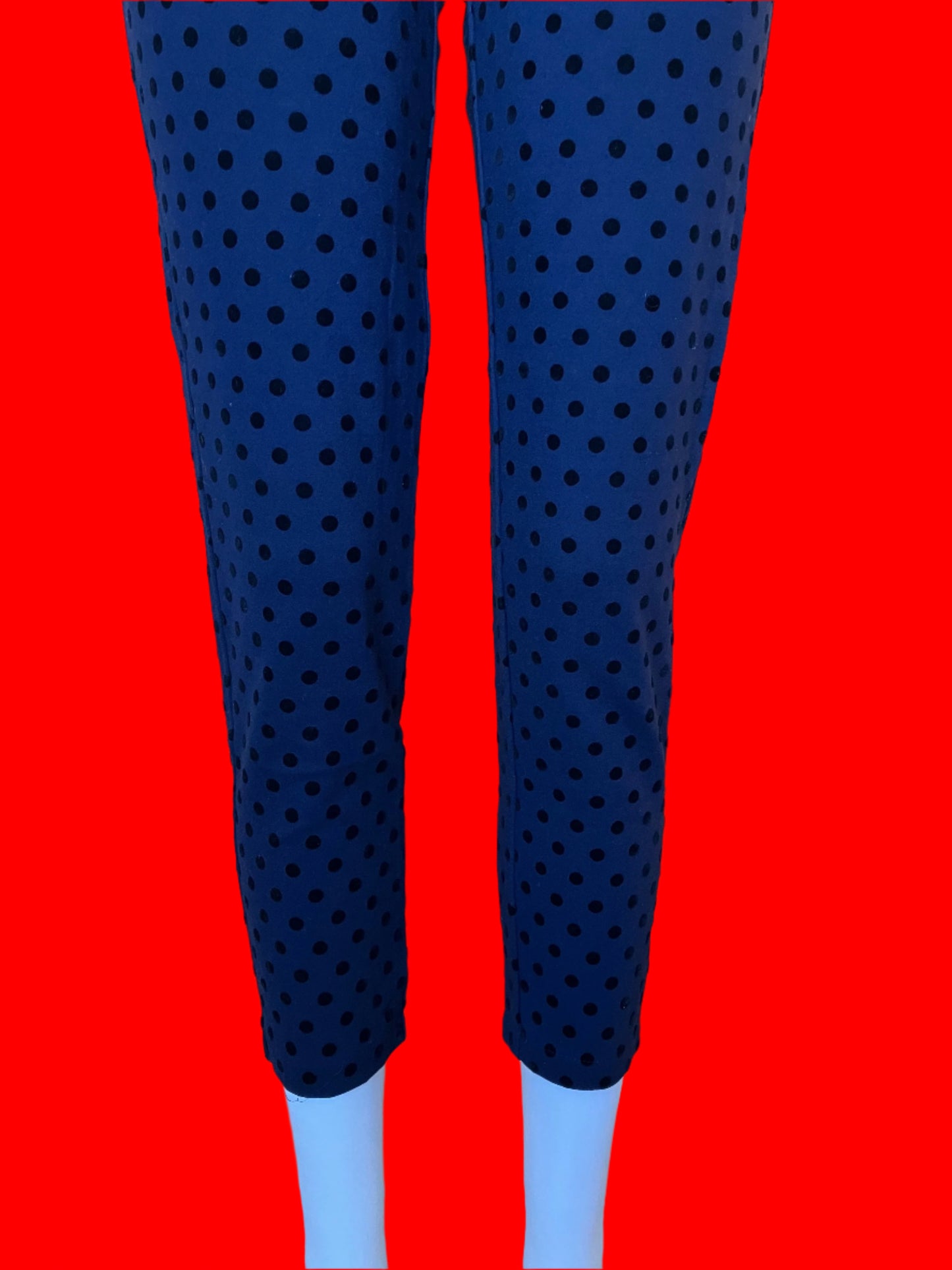 Vassalli NZ Made Pull On Navy Polka Dot Pants - Size: 10