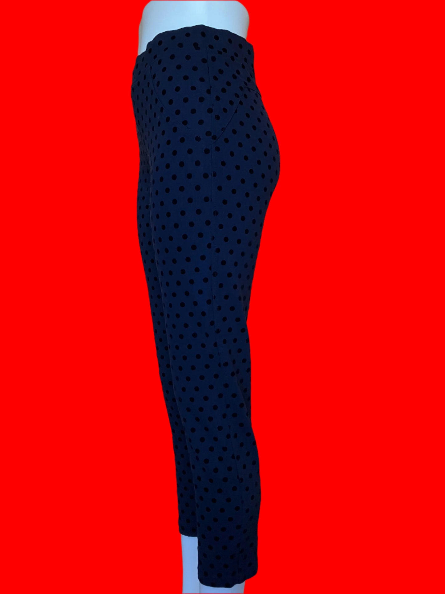 Vassalli NZ Made Pull On Navy Polka Dot Pants - Size: 10