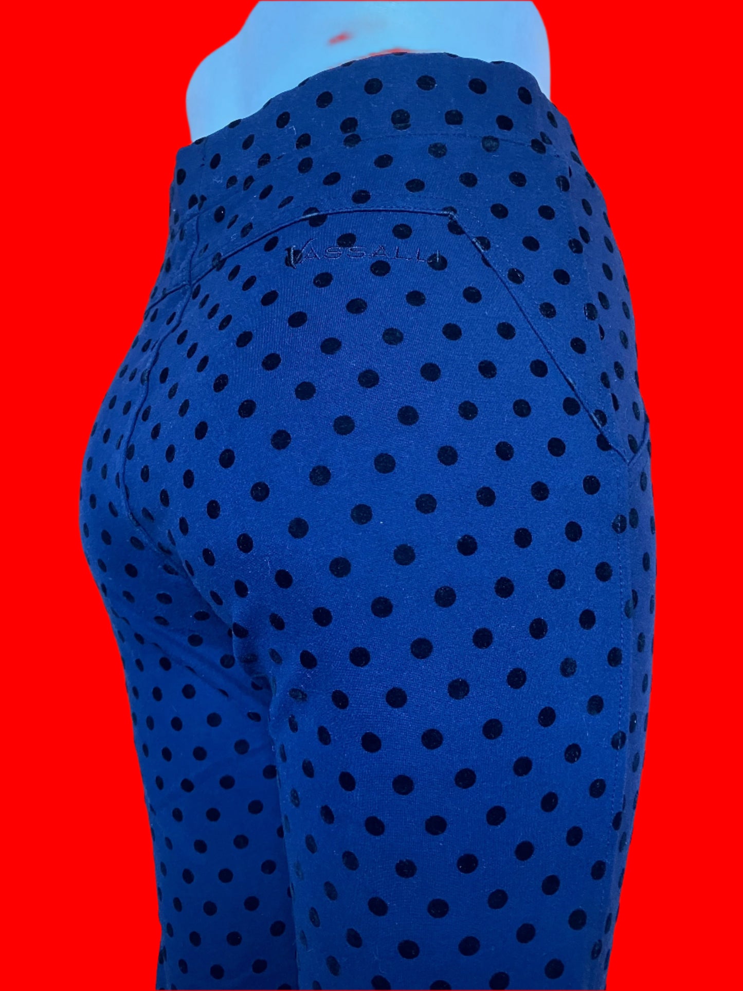 Vassalli NZ Made Pull On Navy Polka Dot Pants - Size: 10