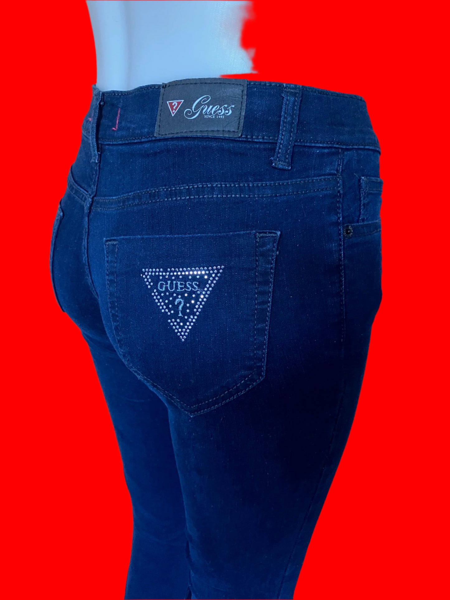 Guess Starlet Skinny Jeans Dark Navy In Excellent Condition - Size: 28/32