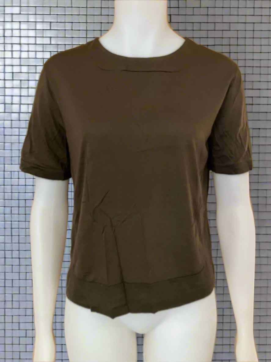 Icebreaker - Olive Green Round Neck Tee - Size: S