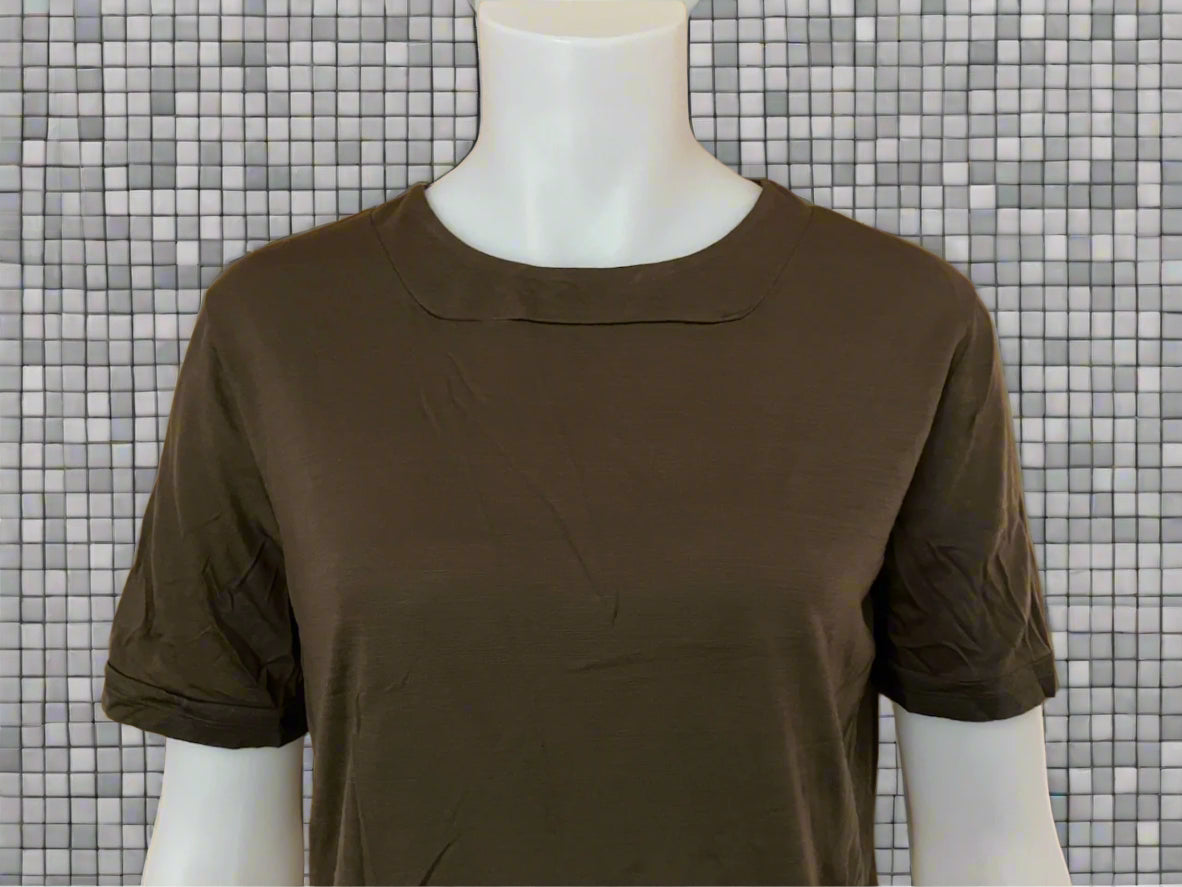 Icebreaker - Olive Green Round Neck Tee - Size: S