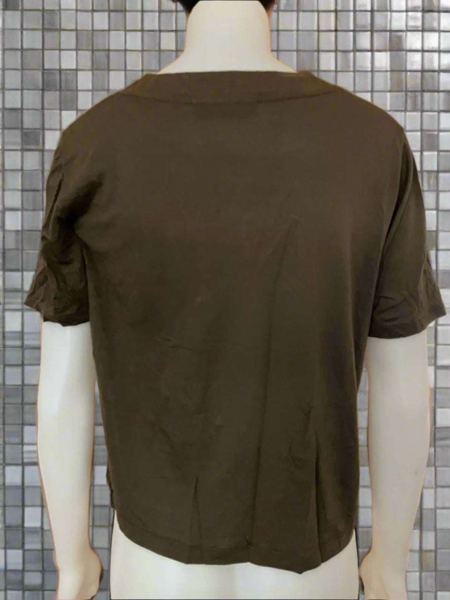 Icebreaker - Olive Green Round Neck Tee - Size: S