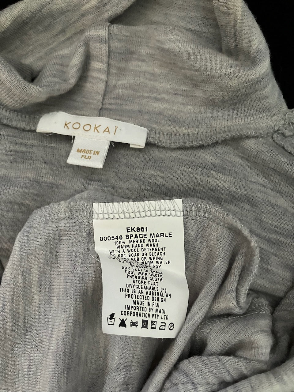 Kookai - Pure Merino Top in Space Marle - Size: 8