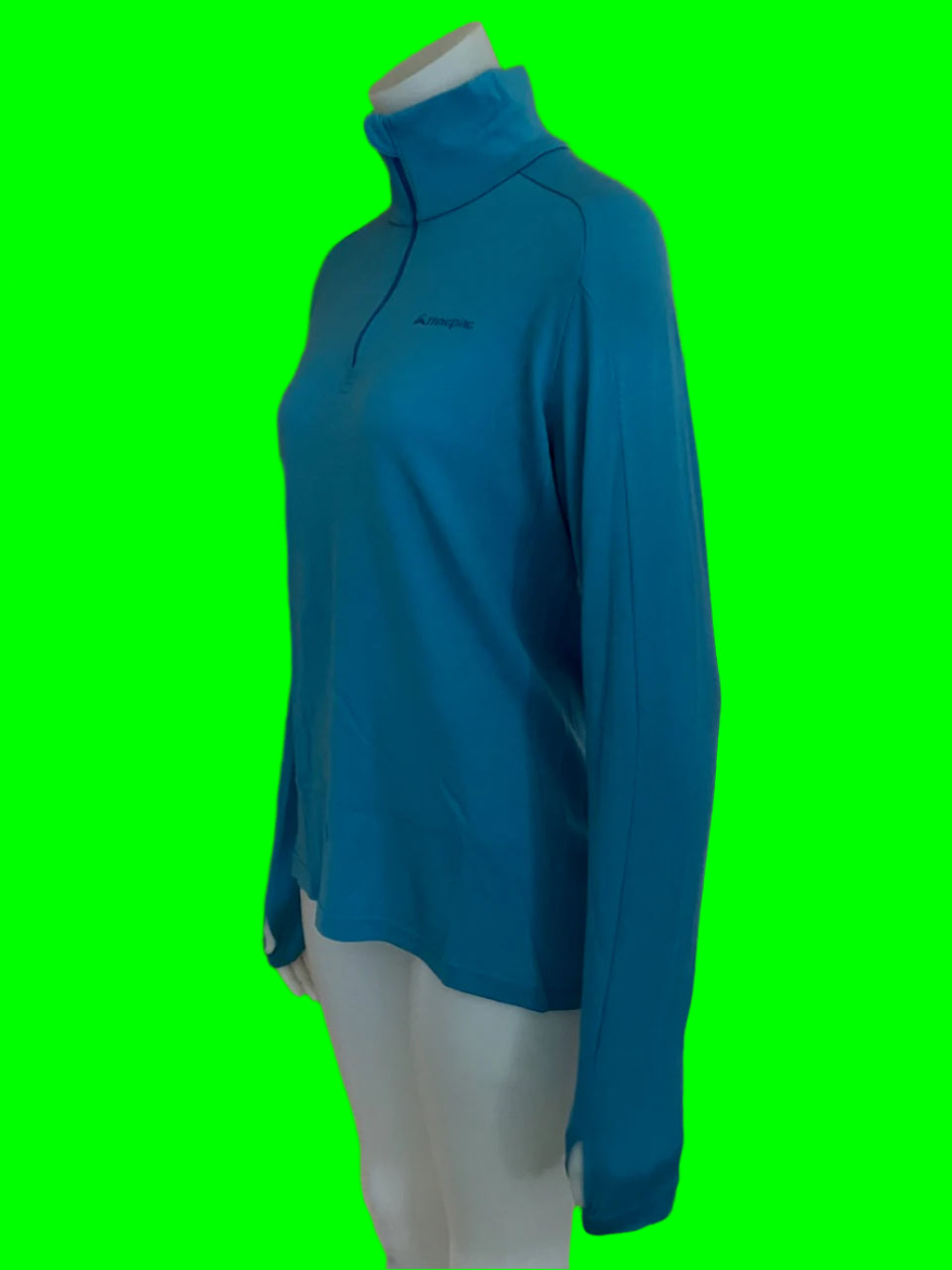 Macpac - Blue Merino Top With Zip - Unisex - Size: M