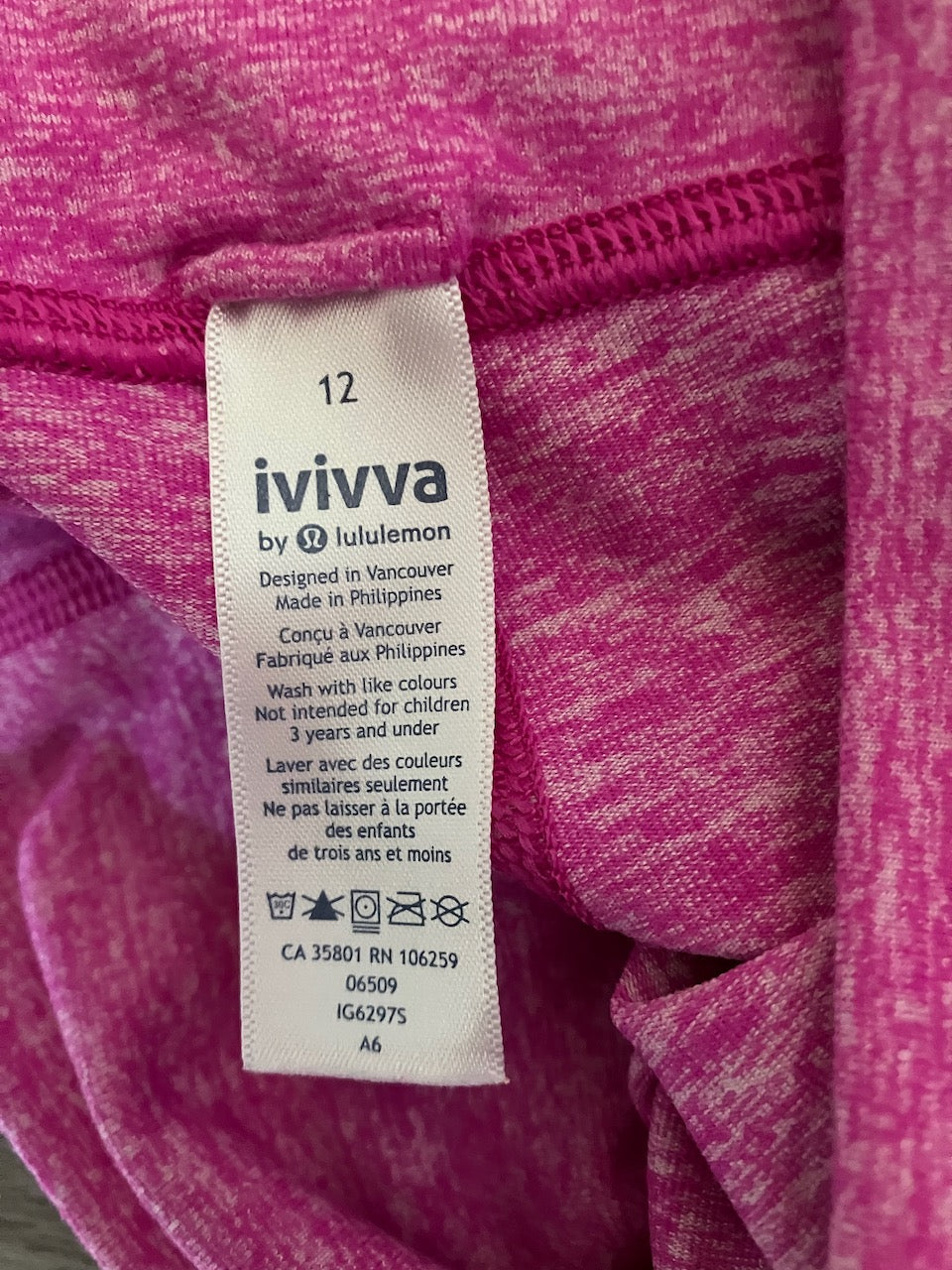 Ivivva by Lululemon - Pink Leggings for Teen Girls - Size: 12