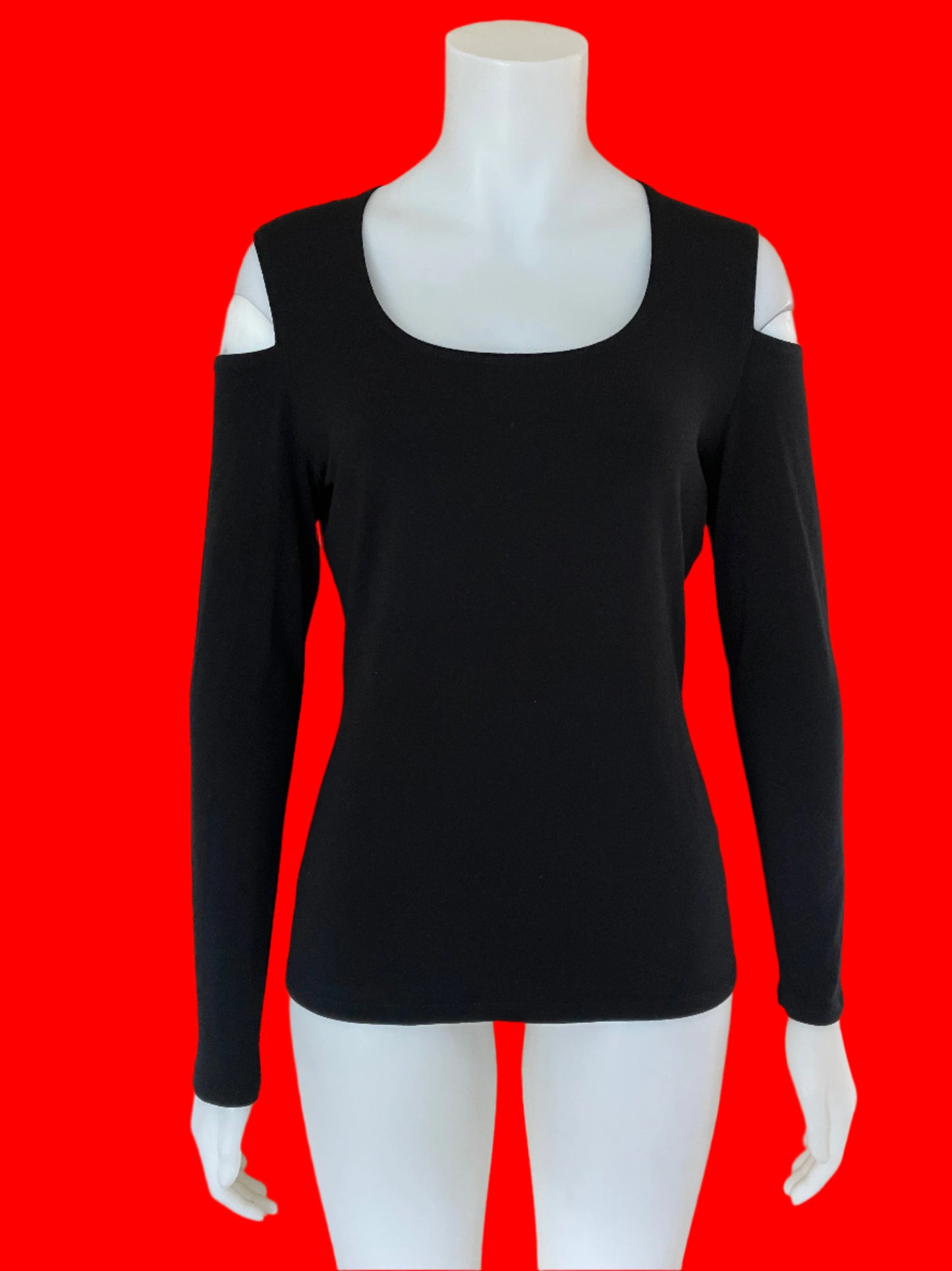 Paula Ryan Pure Merino Cold Shoulder Top - Size: M