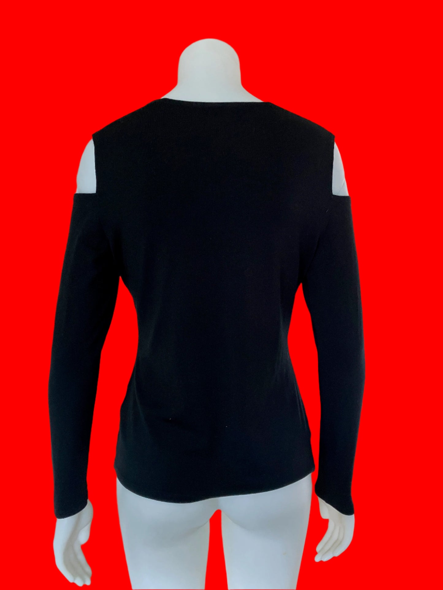 Paula Ryan Pure Merino Cold Shoulder Top - Size: M