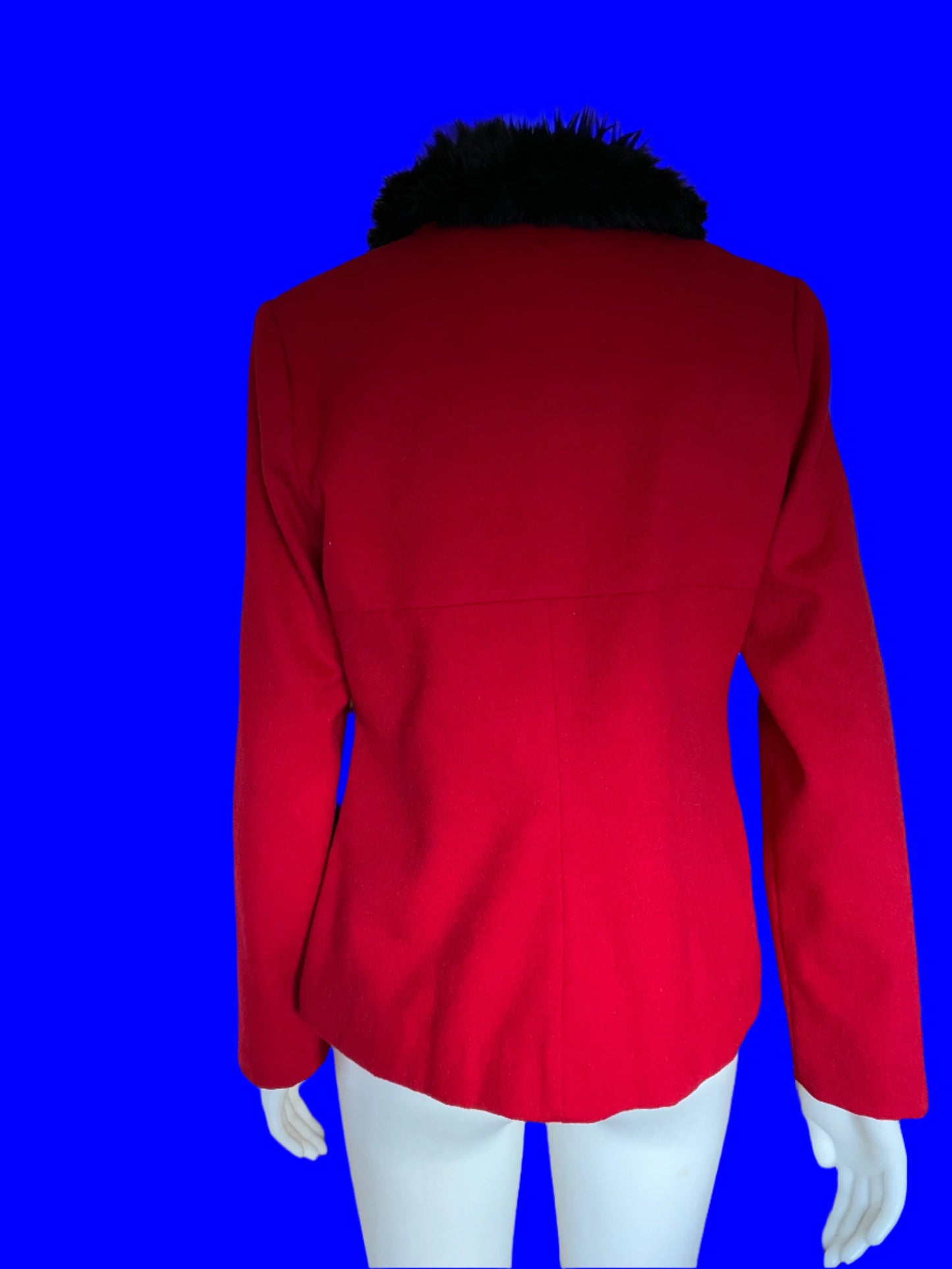 World $$$$ Riding Jacket Vibrant Red With Fur Trim - Size: M
