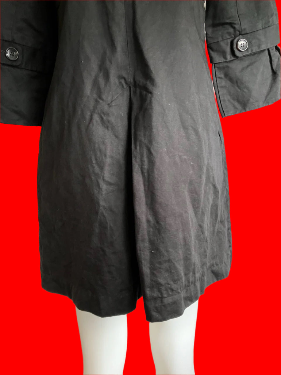 Cue - Long Style Lightweight Black Coat - Size: 10