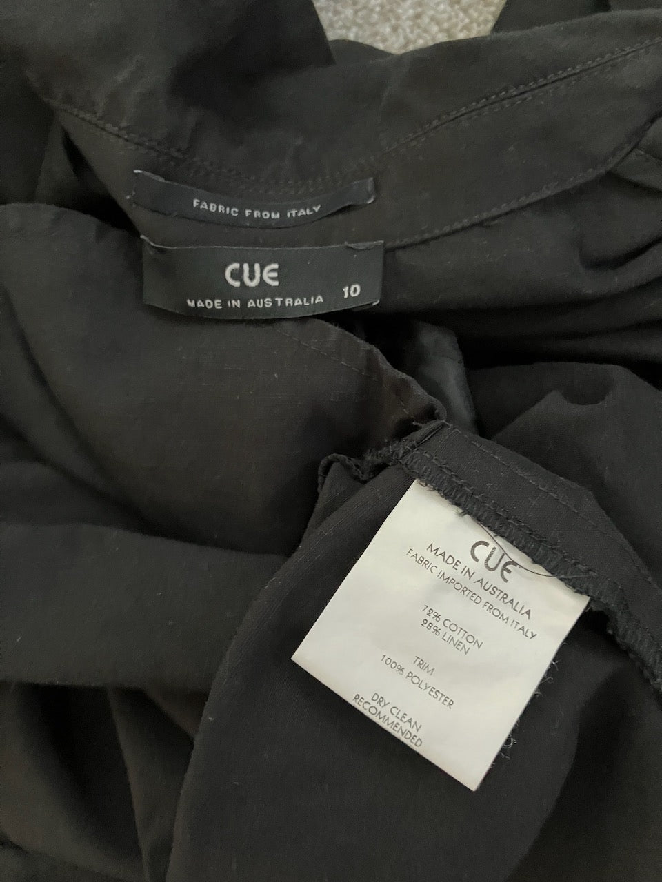 Cue - Long Style Lightweight Black Coat - Size: 10