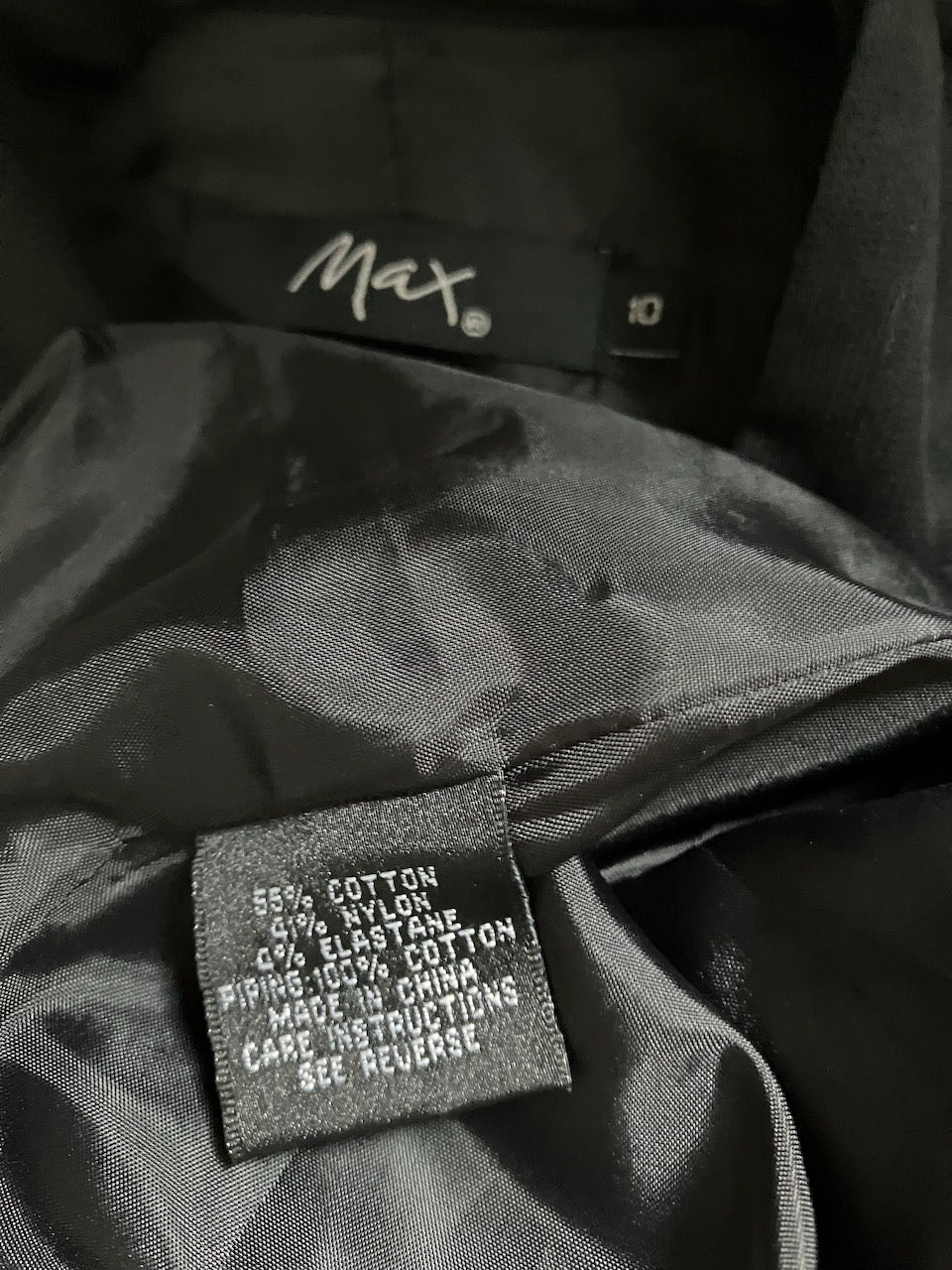 Max - Black Blazer With Pockets Size: 10