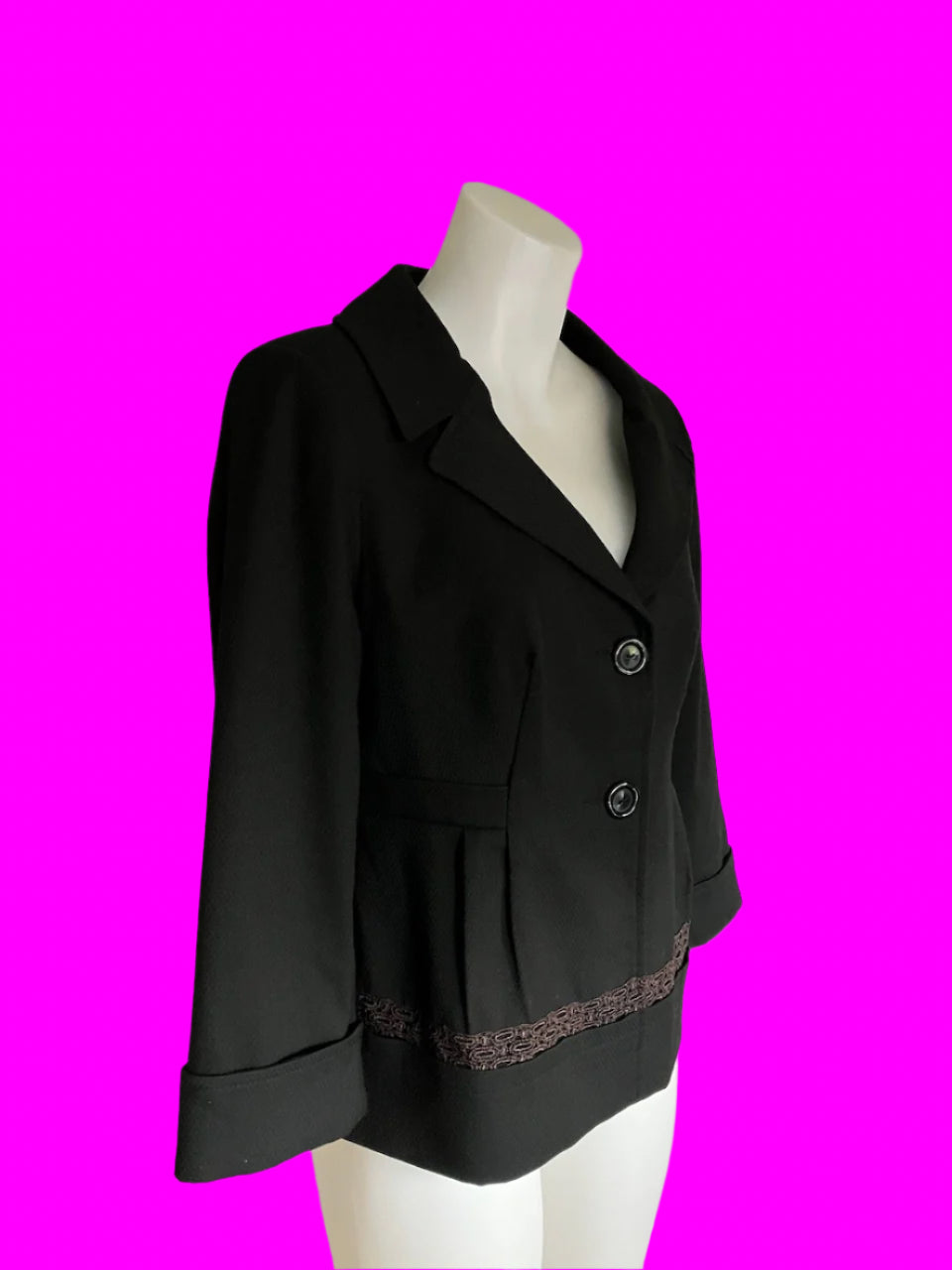 Jacqui E - Blazer With Lace Detailing - Size: 12