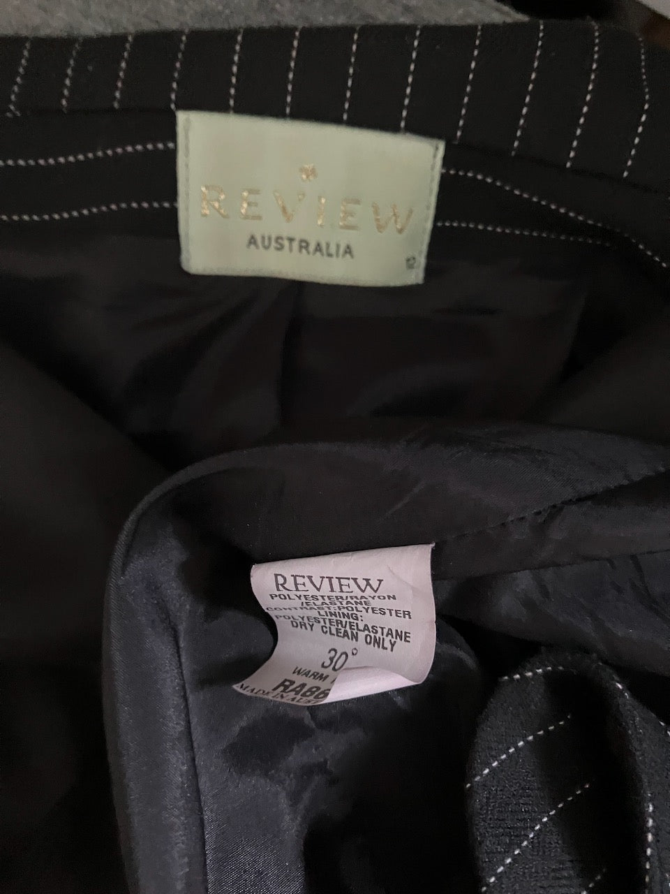 Review - Black & Pinstripe Blazer - Size: 12