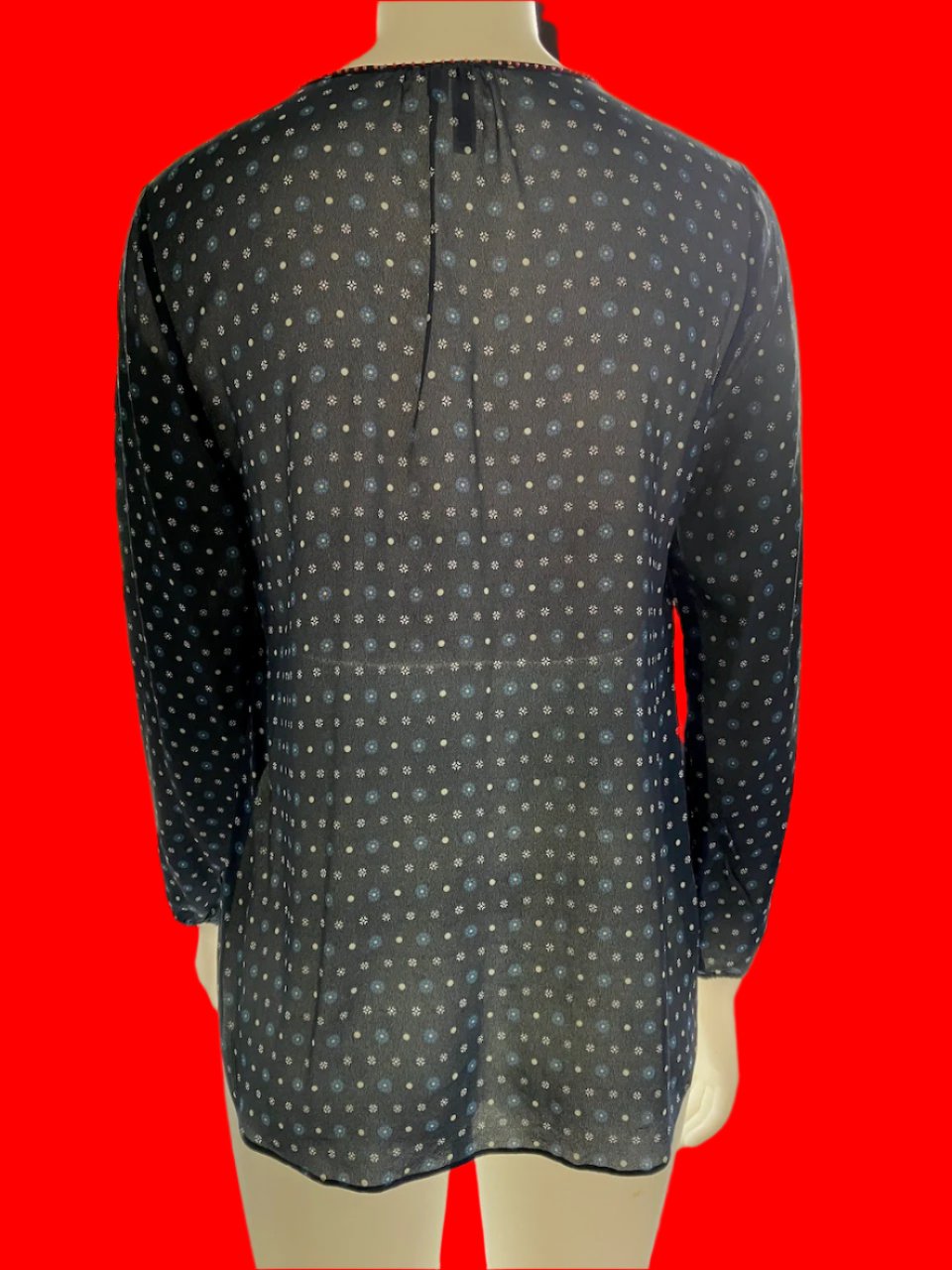 Loobies Story - Paisley Print Top With Embellishment - Size: 10