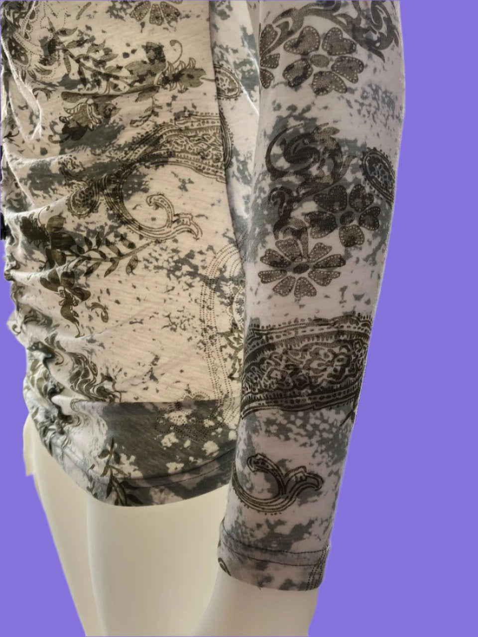 Loobies Story - Paisley Print Top With Tie - Size: 10
