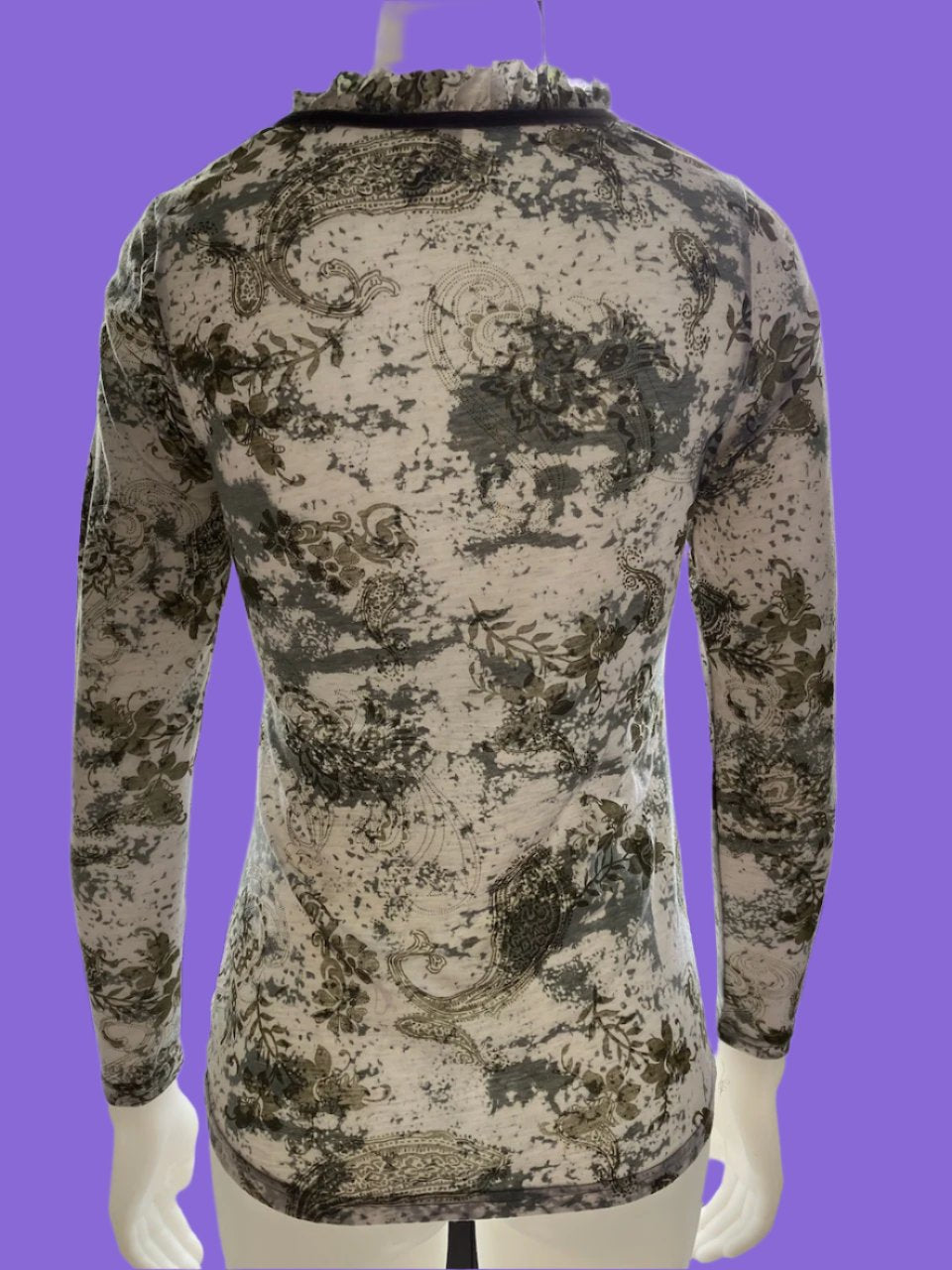 Loobies Story - Paisley Print Top With Tie - Size: 10