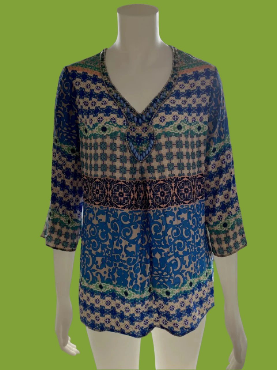 Loobies Story - Silk Top With Embellishment - Size: 12