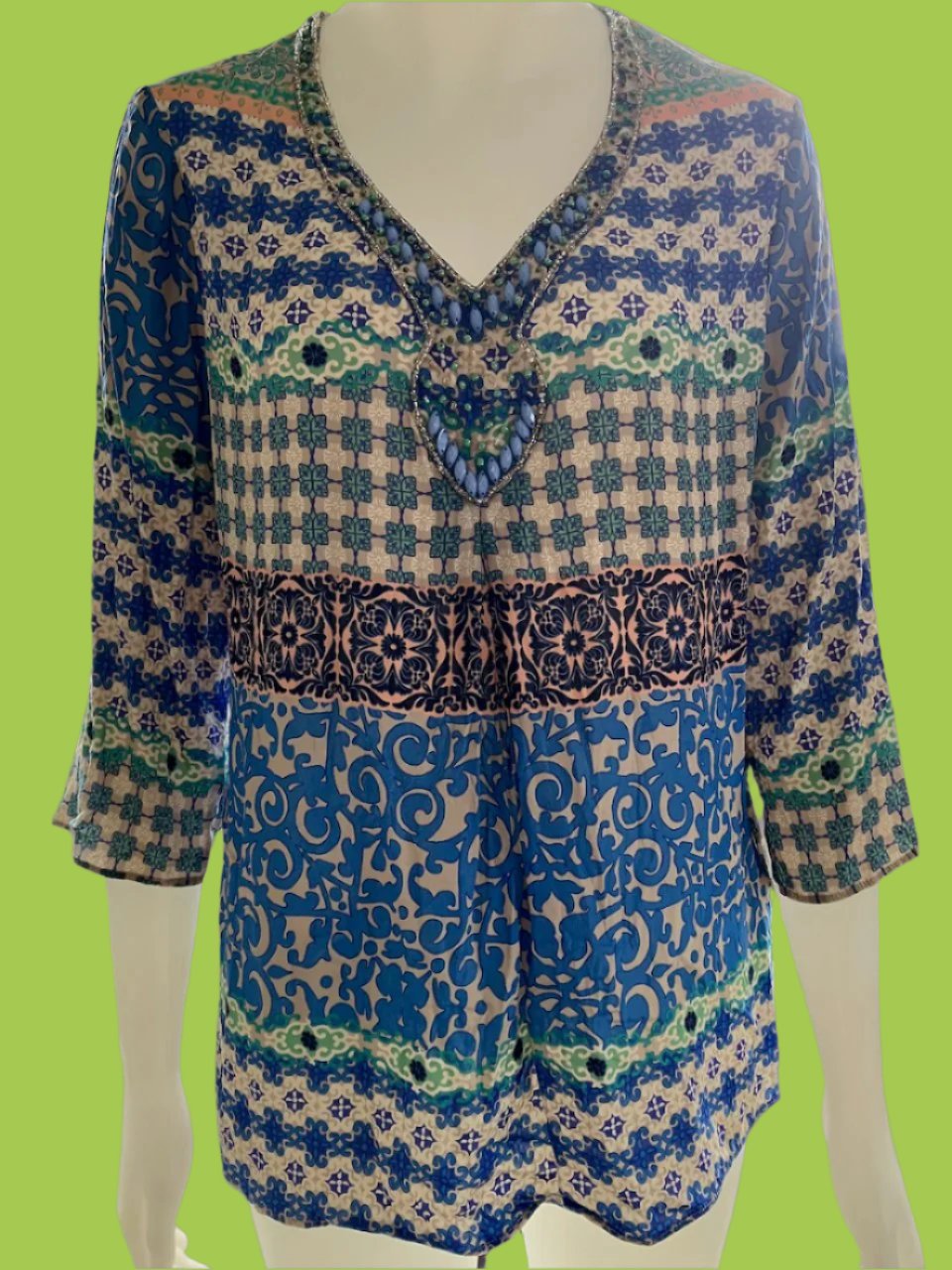 Loobies Story - Silk Top With Embellishment - Size: 12