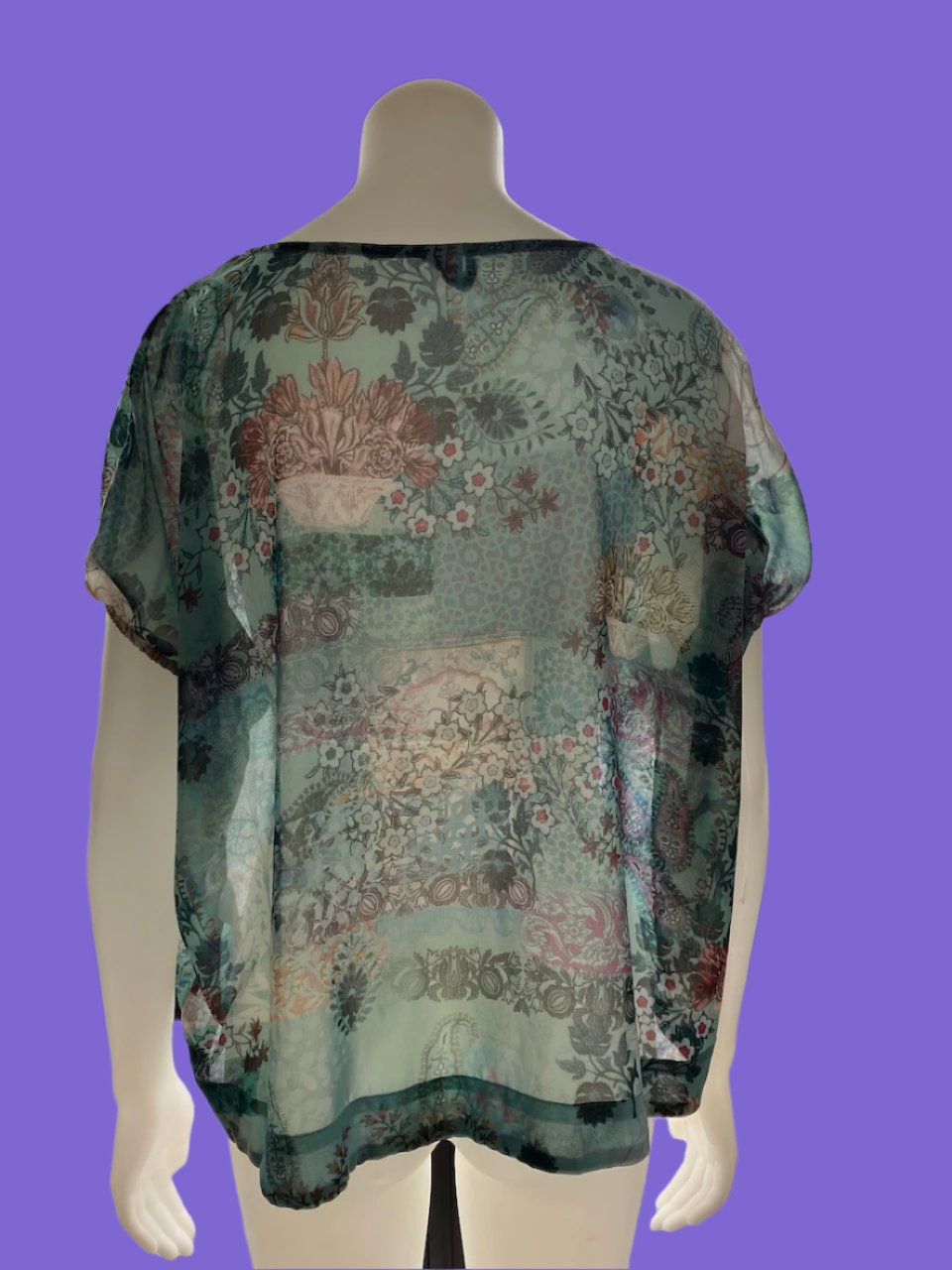 Loobies Story - Sheer Floral and Paisley Top - Size - XS