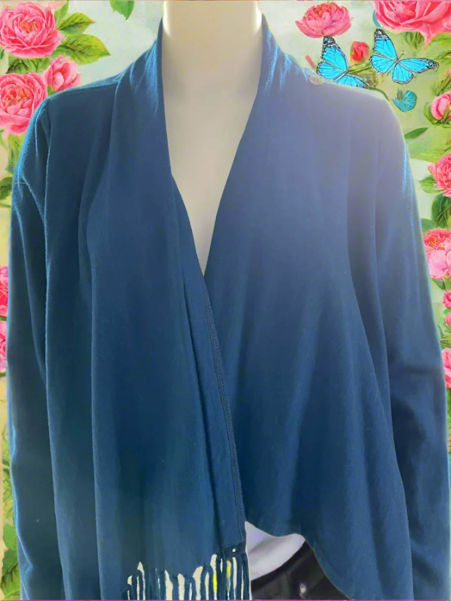 Bettie Monroe - NZ Designer - Navy Blue Merino Cardigan - Size: S