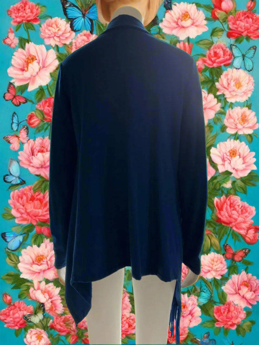 Bettie Monroe - NZ Designer - Navy Blue Merino Cardigan - Size: S