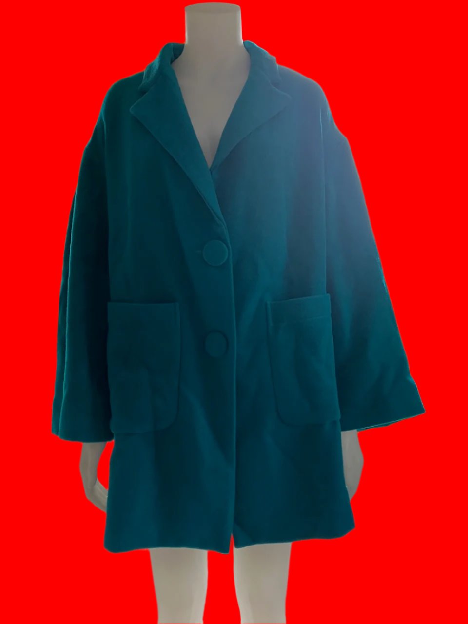 Curate By Trellise Cooper - Gorgeous Turquoise Wool Coat - Size: M