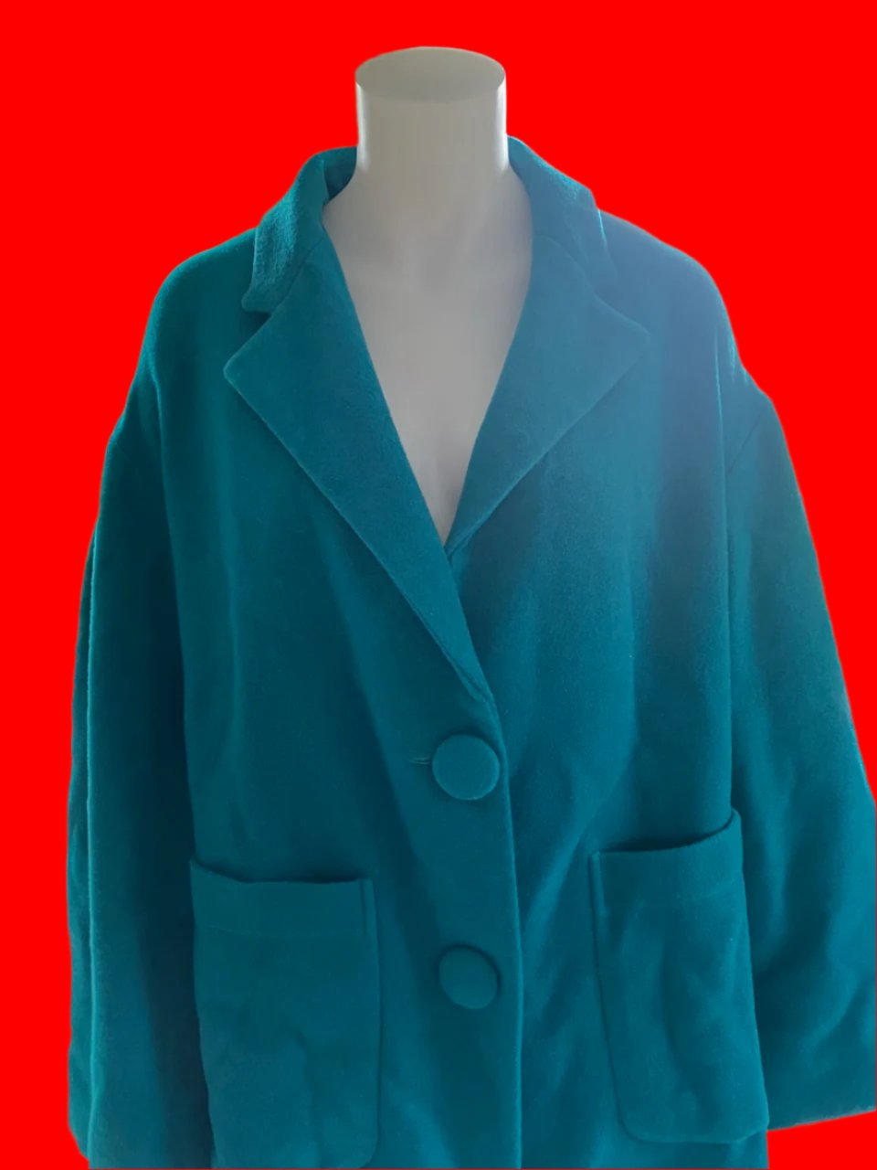 Curate By Trellise Cooper - Gorgeous Turquoise Wool Coat - Size: M