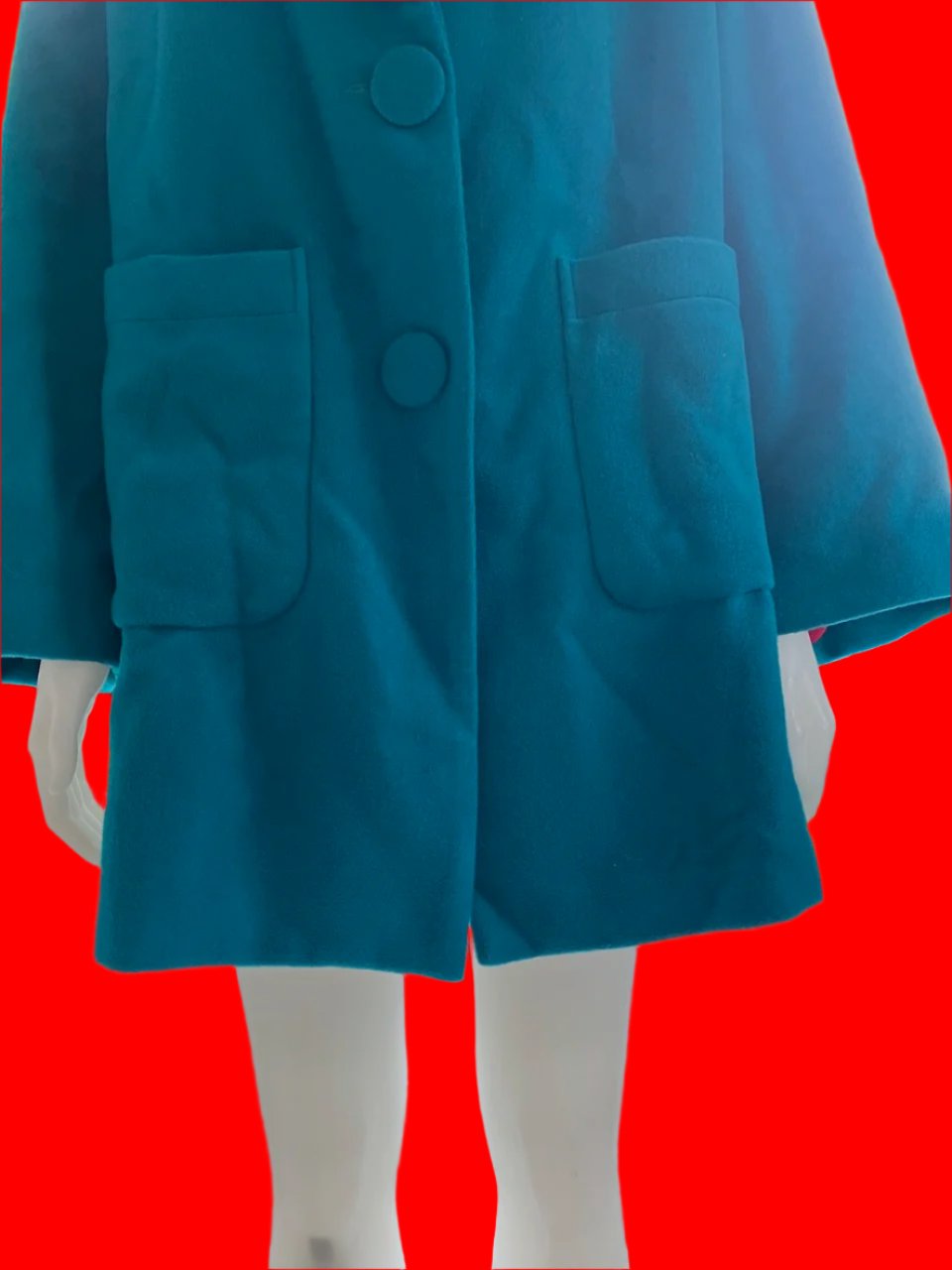 Curate By Trellise Cooper - Gorgeous Turquoise Wool Coat - Size: M