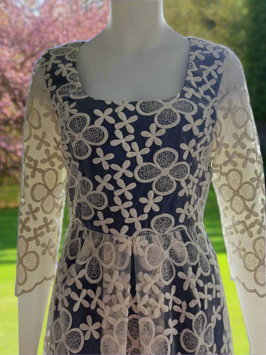 Lemonade On The Lawn - Embroided Designer Dress - Size: 10