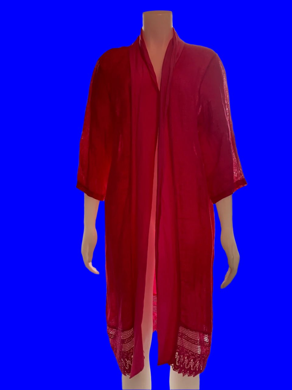Simply Linen - Fuschia Pink Italian Made Robe - Size: S/M