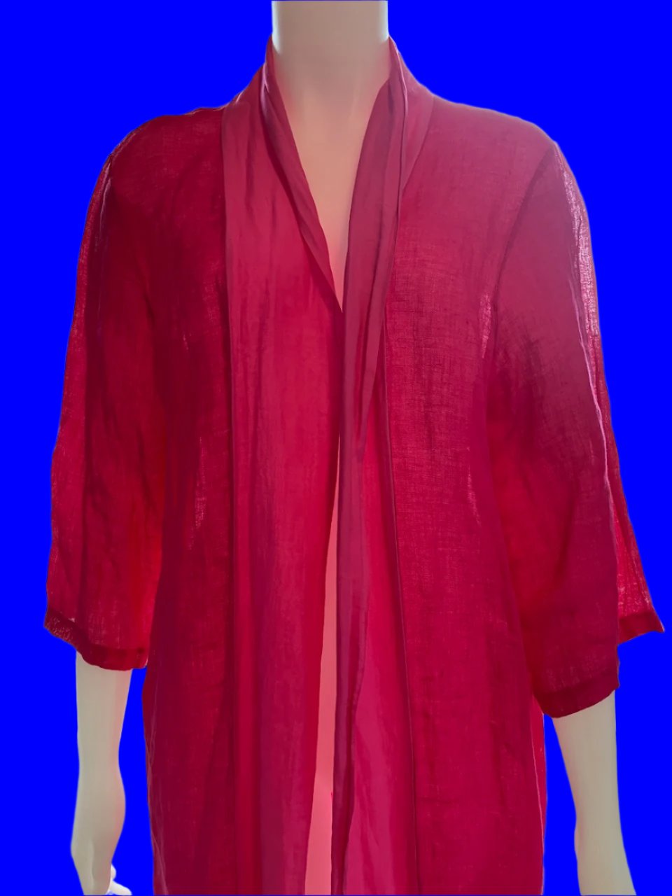 Simply Linen - Fuschia Pink Italian Made Robe - Size: S/M