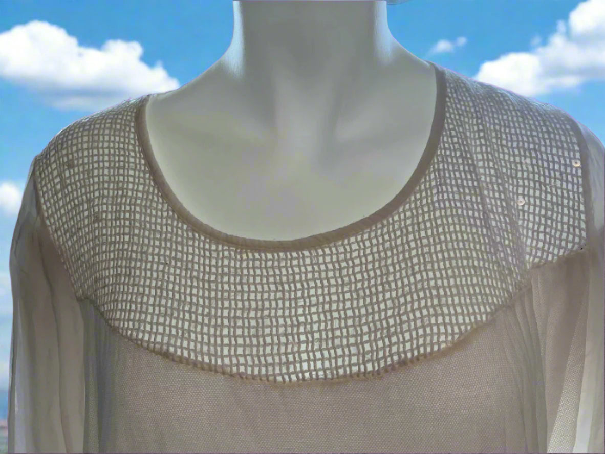 Made In Italy - Beautiful White Kaftan - Size: S