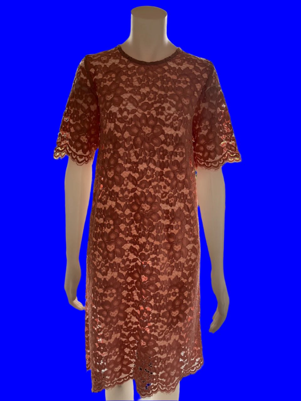 Perriam - NZ Made - Pink Lace Dress - Size: 12
