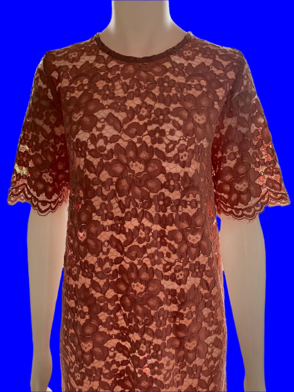 Perriam - NZ Made - Pink Lace Dress - Size: 12