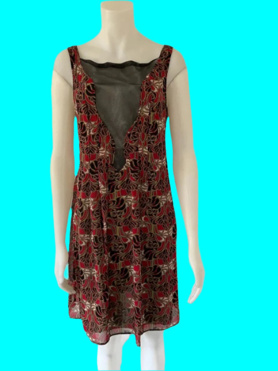 Annah Stretton - Red & Green Patterned Dress