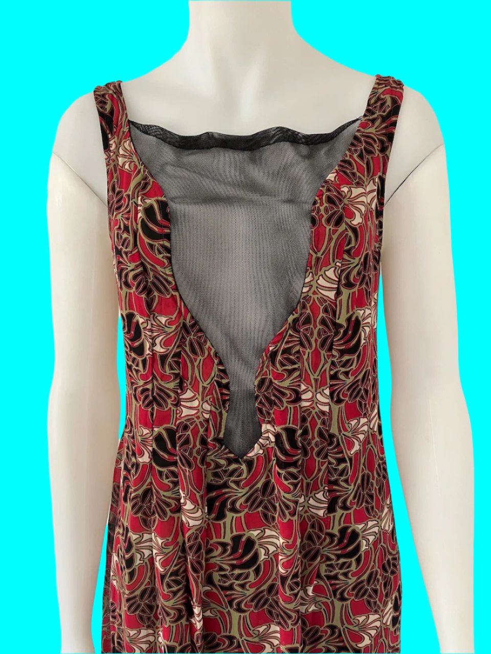 Annah Stretton - Red & Green Patterned Dress
