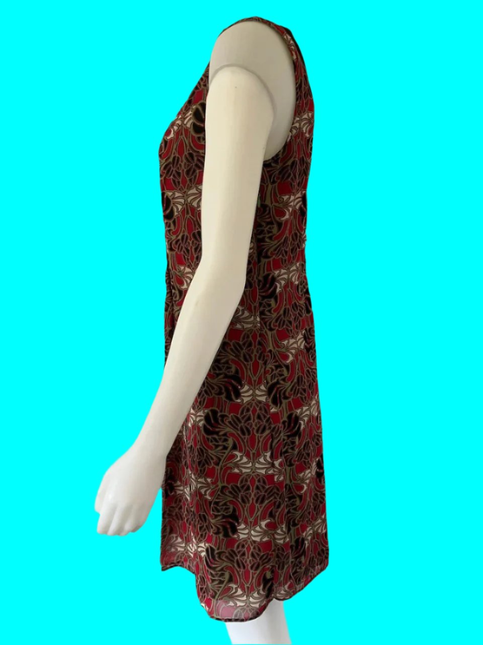 Annah Stretton - Red & Green Patterned Dress