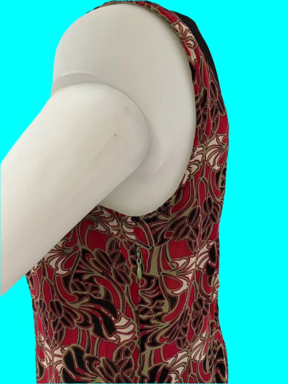 Annah Stretton - Red & Green Patterned Dress