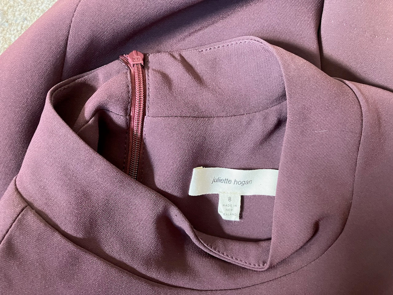 Juliette Hogan - NZ Made Designer Top in Aubergine - Size: 8