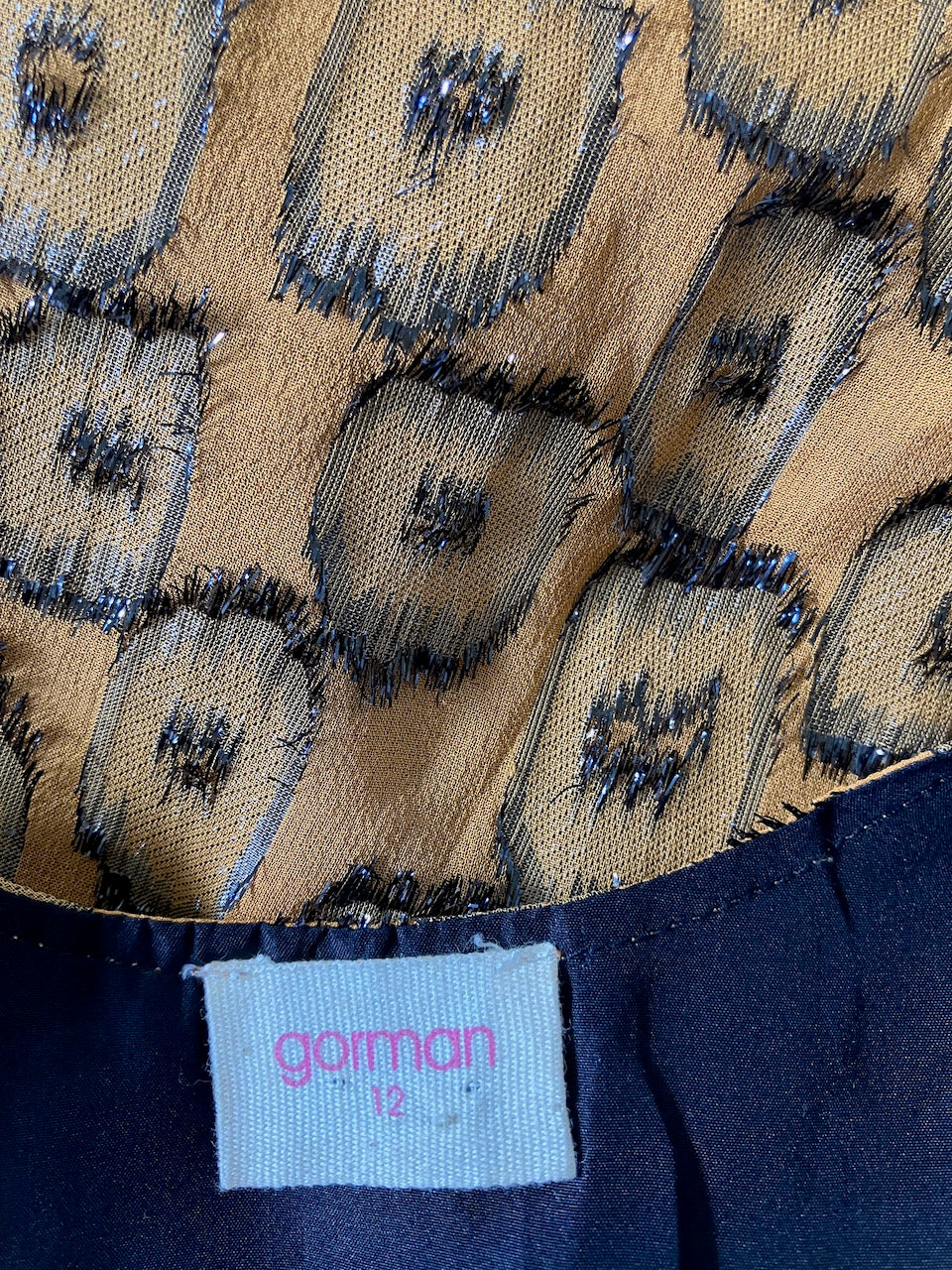 Gorman - Copper Textured Party Dress - Size: 12