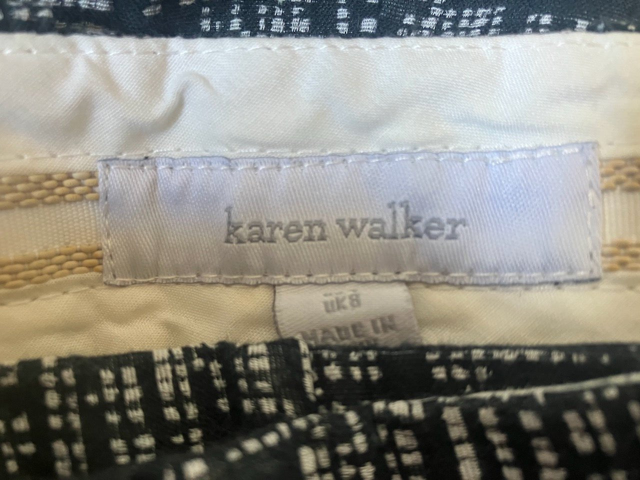 Karen Walker - Black & White Summer Shorts - Size: 8