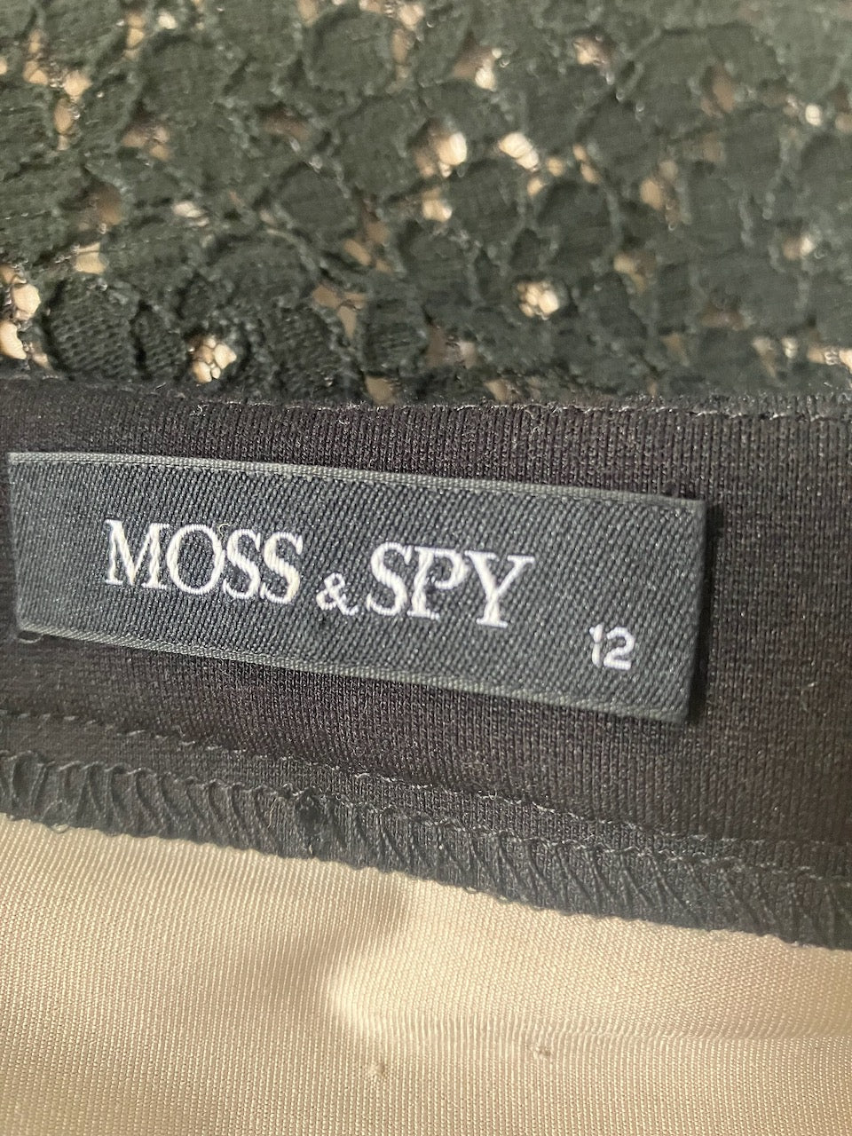 Moss & Spy - Australian Designer Black Lace Dress- Size: 12