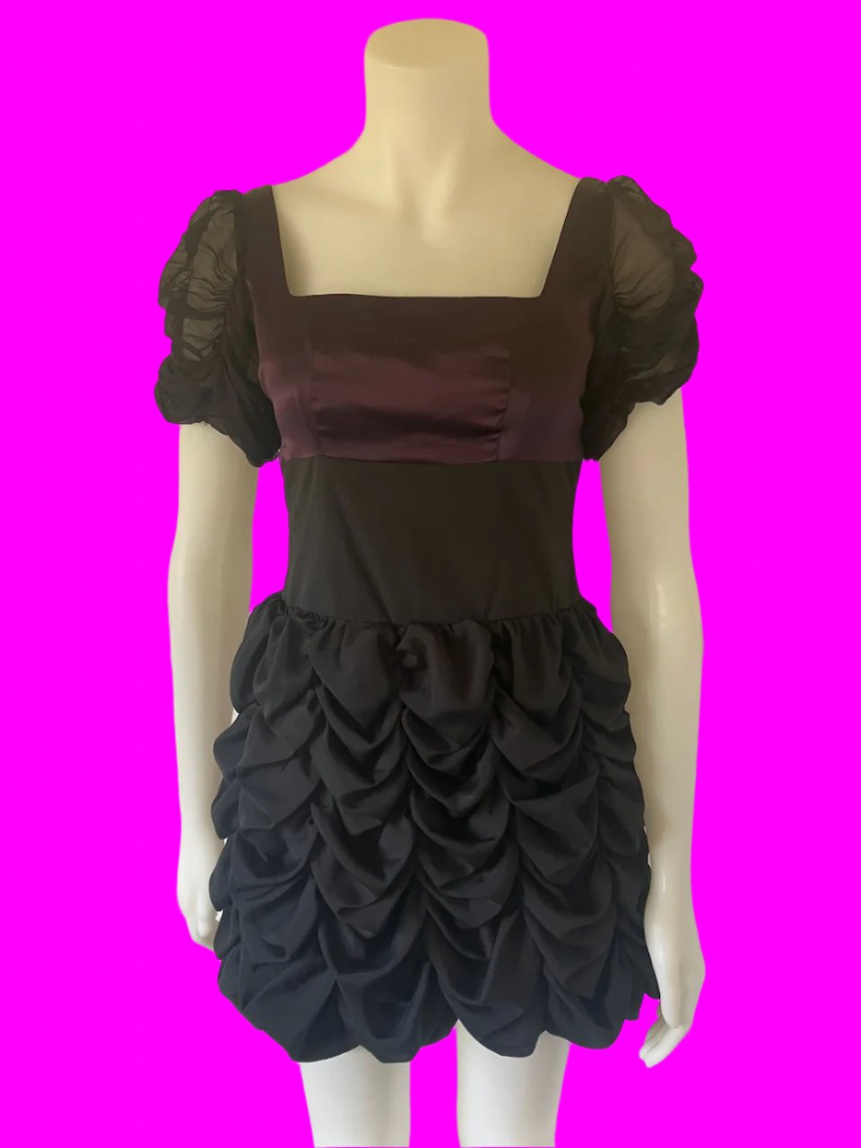 Marc Jacobs - Purple & Black Silk Dress - Size: 8
