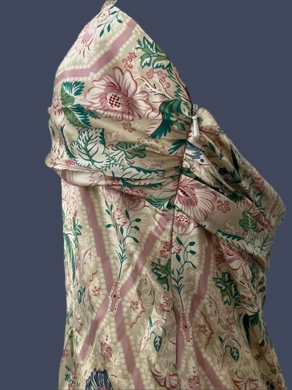 RUBY - Silk & Cotton Patterned Summer Dress - Size: L ( Small Fitting)