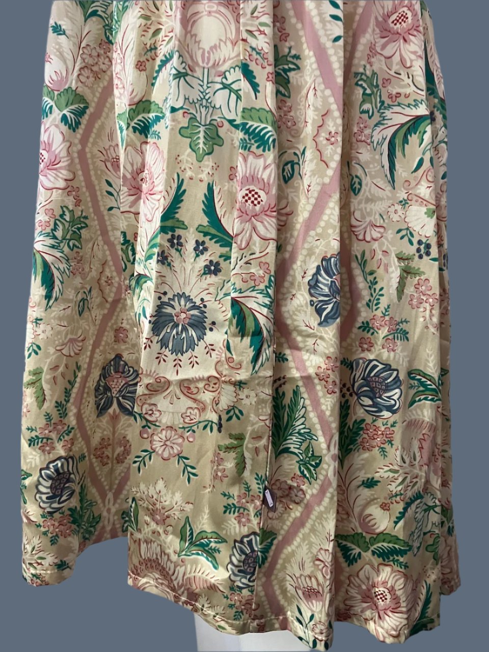RUBY - Silk & Cotton Patterned Summer Dress - Size: L ( Small Fitting)