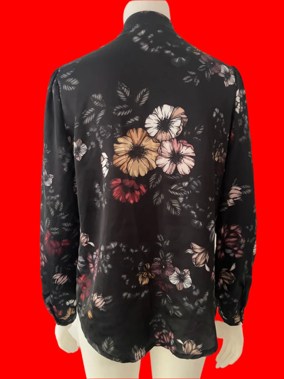 New Collection Italy - Floral Blouse With Frill - Size: M