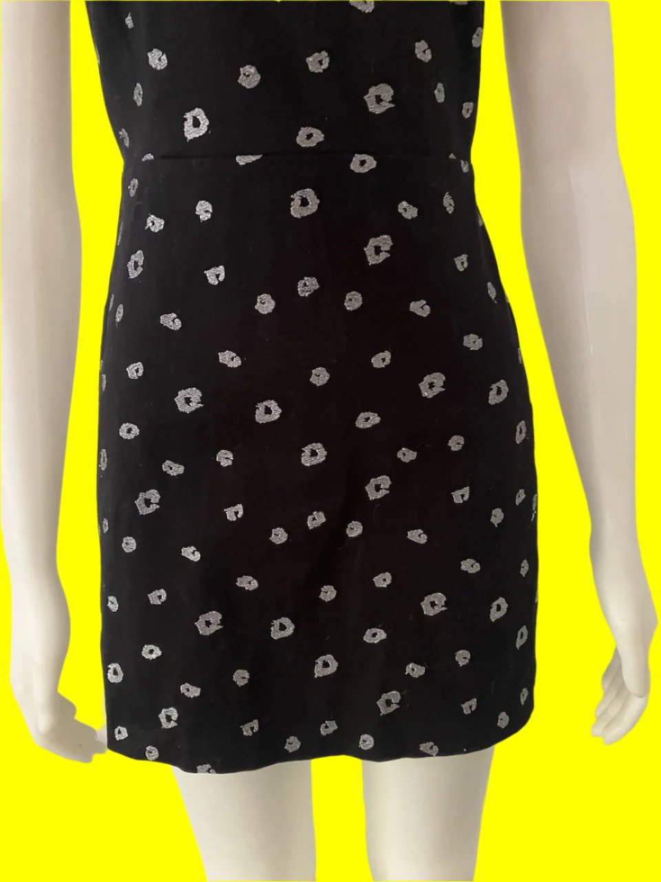 RUBY - NZ Designer Black Dress With Silver Pattern - Size: 10